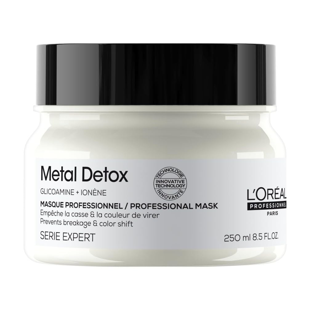 L'OREAL PROFESSIONEL - Metal Detox - Cheveux Secs, Abîmés et Cassants - Jusqu’à 100h d’Hydratation et -97% de Casse - Cheveux Raides à Bouclés, Colorés ou Naturels