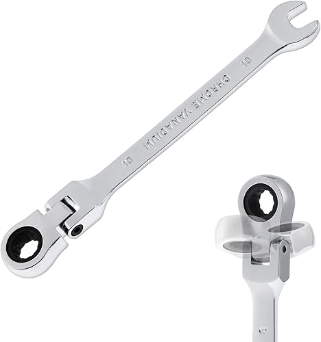 B4B BANG 4 BUCK Llave de trinquete de 0394in con cabeza flexible llave combinada de trinquete métrico de 72 dientes para espacio reducido