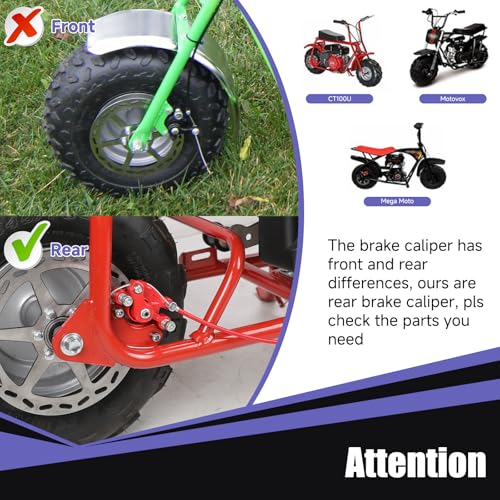 Image of Mini Bike Brake Lever Cable Assembly Kit + Mini Bike Brake Caliper Replacement for Coleman CT100U CC100X Baja DB30 Motovox MBX10 MBX11 MMB80 MMB105 79cc 97cc 100cc Powersports Parts