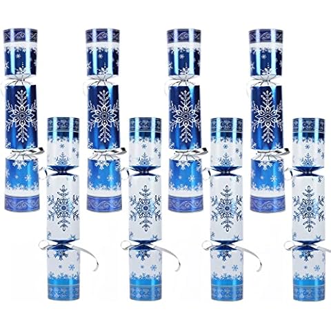 Christmas Party Favor Non-Snap Blue & White Snowflake Design Party Table Favors with Holiday Party Favor Supplies for Kids and Adults, Christmas Parties, Dinners, and Holidays Cover