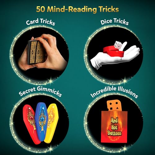 Image of Skillmatics Magic Kit for Kids - Perform 50 Mentalism Tricks & Illusions with Real Magician Props, Step-by-Step Guide & Secret Techniques, Fun Gift for Boys & Girls Ages 10, 11, 12 & Up