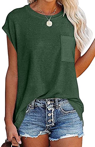 Image of CNFUFEN Short /Long Sleeve T Shirts for Women Fashion Casual Summer Lightweight Solid Trendy Tops