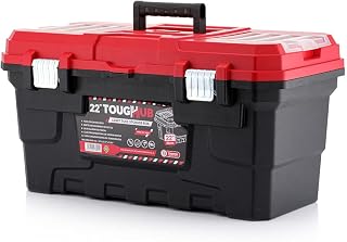 Portable Tool Storage Box - Tote Tray Compartment For Tools - Tool Organizers -Metal Locks - Carrying Handle - Tool Box For Professionals (22" Craft Tool Box)