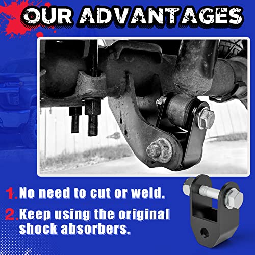 Image of KSP Rear Silverado Shock Extender Compatible with Chevy /GMC Lifting for 2-4 inch in back, Shock Extension for 1999-2024 Silverado Sierra 1500 2WD /4WD 2-4 inch Rear Lifted, 2PC Black Powder Coated Bracket