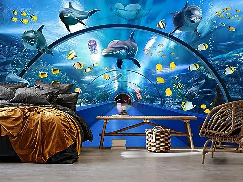 Dslbz Aquarium Underwater World Wall Mural Wallpaper for Bedroom 98
