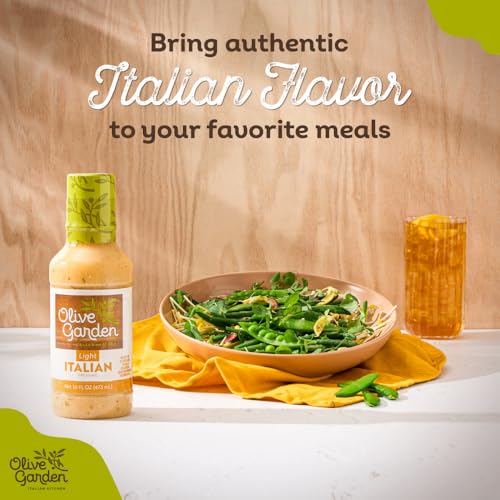 Image of Olive Garden Light Italian Dressing, 16 fl. oz., Made with Italian Spices, Oil and Vinegar, Perfect Chicken Marinade, Sandwich Spread or Salad Dressing (Pack of 2)