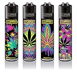 Clipper® Feuerzeuge - Neon Leaves #2-4er Set