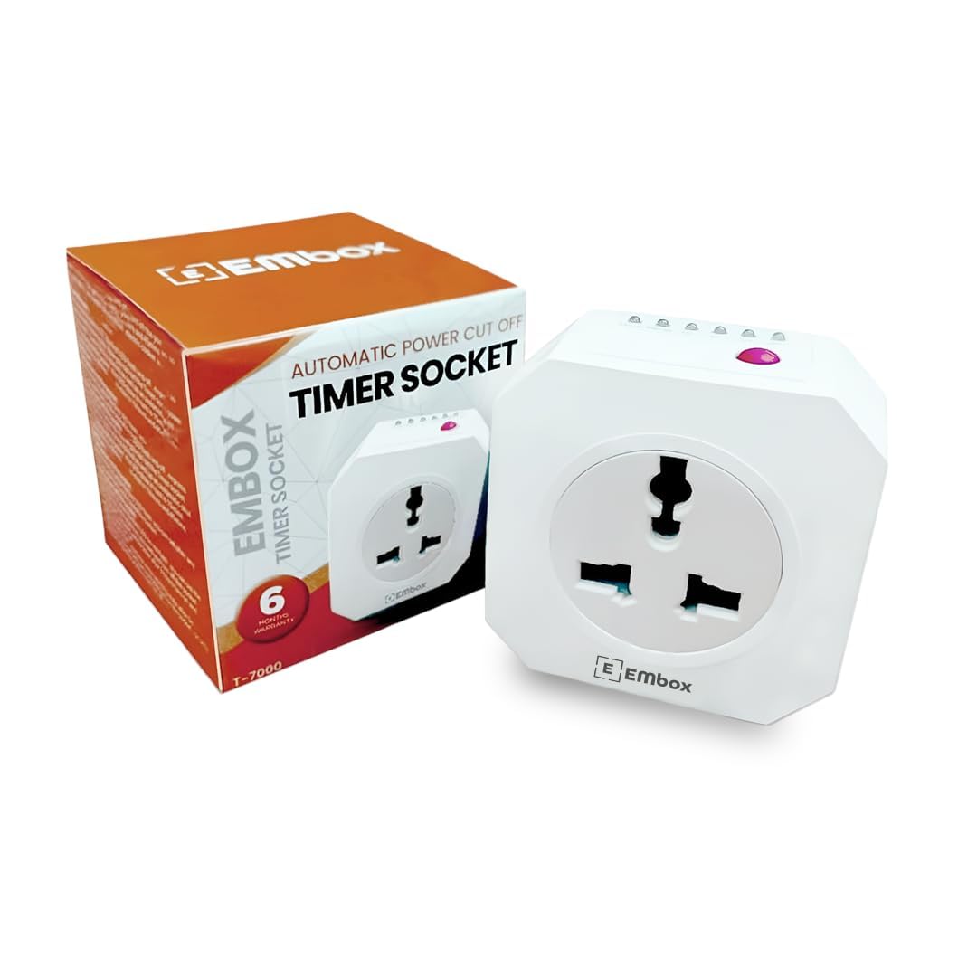 EMbox Timer Switch|Automatic Power Cut Off Smart Plug with Programmable Countdown Control Switch|5A Timer Plug for Mobile/Laptop Charging Common Areas Lighting Glow Sign Board Aquarium|1500W-image-17