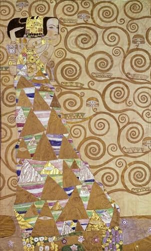 Cuadro de Gustav Klimt Die Erwartung, pintura decorativa de salón de 60x90cm