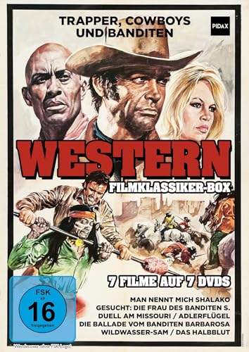 Western Filmklassiker-Box - Trapper, Cowboys und Banditen / Sieben spannende Filmklassiker mit Starbesetzung [7 DVDs]