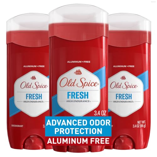 Image of Old Spice Aluminum Free Deodorant For Men, High Endurance, 24 /7 Sweat Defense & Odor Protection, 24 /7 Freshness & Lasting Scent, Fresh Scent, 3.4 oz (Pack of 3)