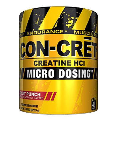 CON-CRET Creatine HCI Micro-Dosing Pre Workout Powder for Muscle Building, Endurance, and Recovery, 48 Servings, Fruit Punch