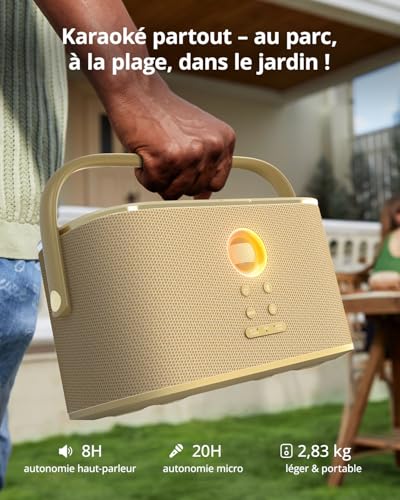 Ikarao Machine à karaoké pour Adultes, avec écran d'affichage des Paroles, 2 Microphones sans Fil à Charge Automatique, égaliseur Automatique, Haut-Parleur 140 W, Connexion TV, système de karaoké – vue 9