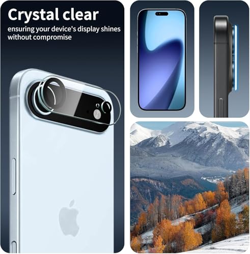 Image of CLITZ 2 Pack Tempered Glass Camera Lens Protector Compatible with iPhone 17 Air - Scratch-Resistant, Anti-Fingerprint, Easy Installation, Full Coverage Lens Protection