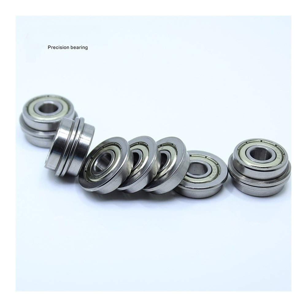 SUOFEILAIMU F607ZZ Flange Bearing 7x19x6 mm Deep Groove Ball Bearing ABEC-1 (10 PCS) Flanged Ball Bearings Precition Bearing F607 Z ZZ