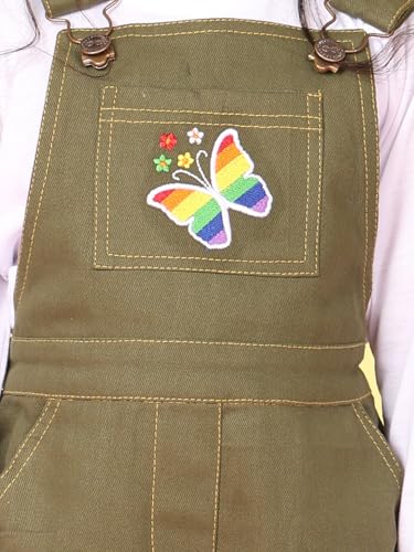 Image of superminis Girls Twill Dungaree with Full Sleeve T-Shirt Set Casual For Kids