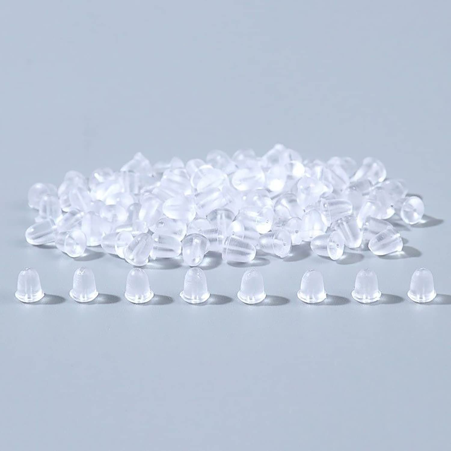 Silikonowe zapięcie do kolczyków (500 sztuk, rozmiar 4 x 4 mm)
