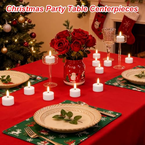 Image of GenSwin Rechargeable Tea Lights Candles with Remote & Charging Base, 6 Pcs LED Tea Lights Candles Battery Operated, Flameless Timer Tealights for Wedding Christmas Halloween Decor (White, 1.57 inchx1.85 inch)
