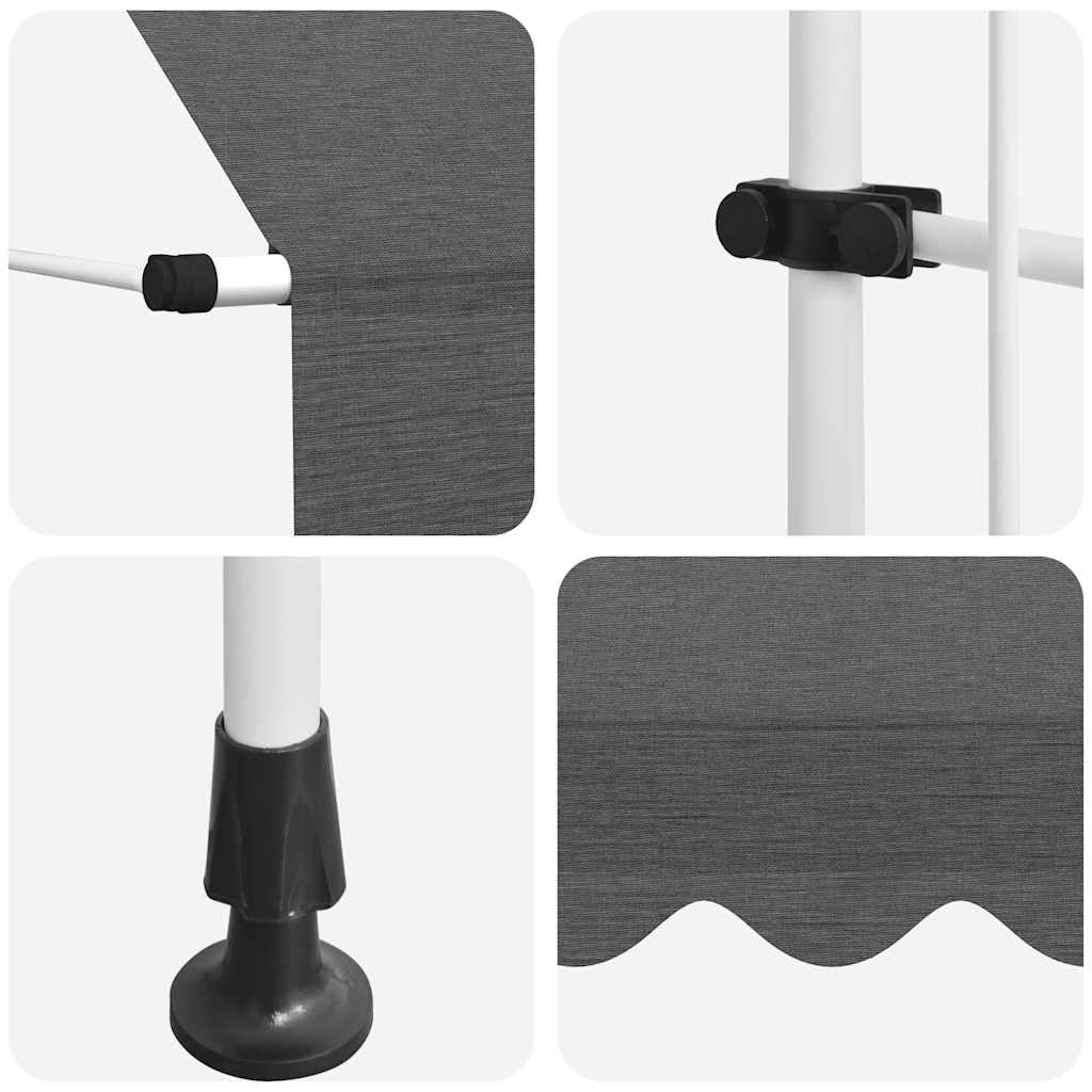 vidaXL Toldo Retráctil de Operación Manual Antracita 150 cm Techo Marquesina