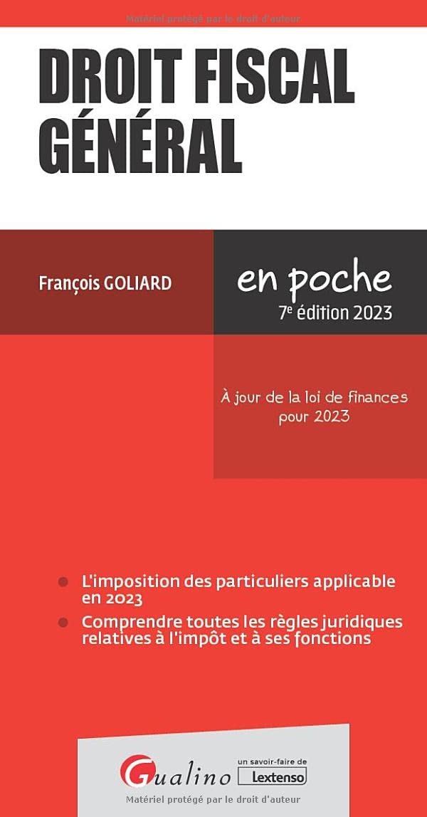 Droit fiscal général 2023: À jour de la loi de finances pour 2023