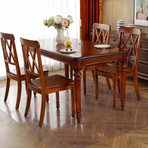 Image of Frosted Clear Table Protector 40 x 84 Inch, 2mm Thick Plastic Table Cover, Waterproof PVC Clear Table Cover Protector, Desk Protector Mat, Writing Desk Pad for Desktop, Coffee & Dining Room Table