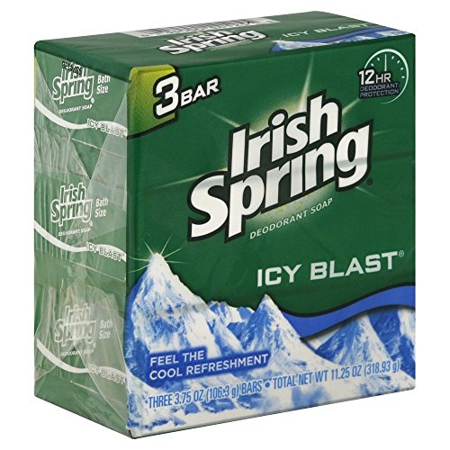 Image of Irish Spring Deodorant Bar Soap, Icy Blast, 3.75 oz bars, 3 ea (Pack of 2)