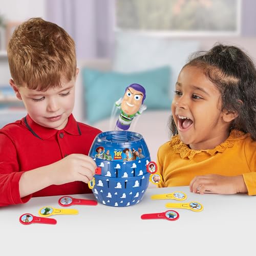 Image of TOMY Pop Up Buzz Lightyear Game, Toy Story Action Game for Kids, Funny jousting game with sticks, Disney Pixar Buzz Lightyear Family Game, Quick Response Game for 2-4 Players, Ages 4+
