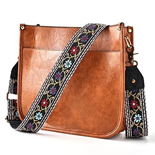Image of Purse Strap Wide Shoulder Strap Replacement Crossbody Handbag Adjustable Embroidery Guitar Style Bag Strap