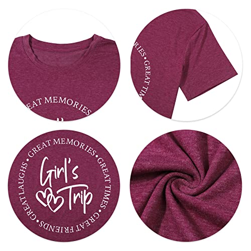 Image of Girls Trip Shirts for Women 2026 Girl Vacation Weekend Matching Tshirts Summer Vacay Mode Graphic Tees