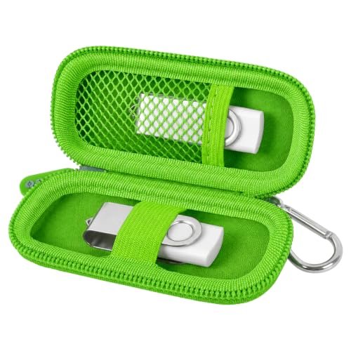 Image of USB Flash Drive Case, SD Card /Thumb Drive /Memory Cards Holder, Bag Only | SDXC /SDHC Storage, Electronic Accessories Organizer for SanDisk / for Samsung, for Students /IT /Office /School /Travel, G-Green