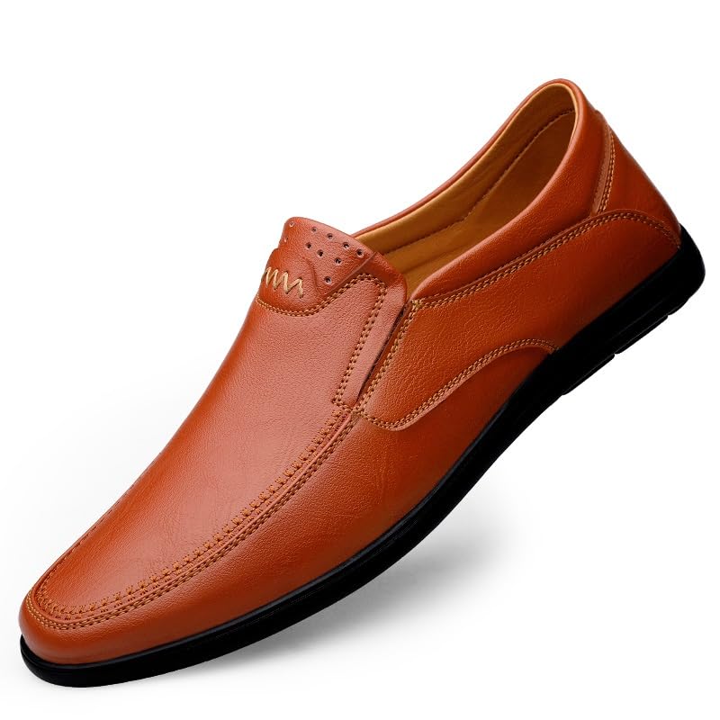 Mens Loafers Shoe Round Toe Faux Leather Solid Color Loafer Shoes Lightweight Comfortable Flexible Casual Slip-on3