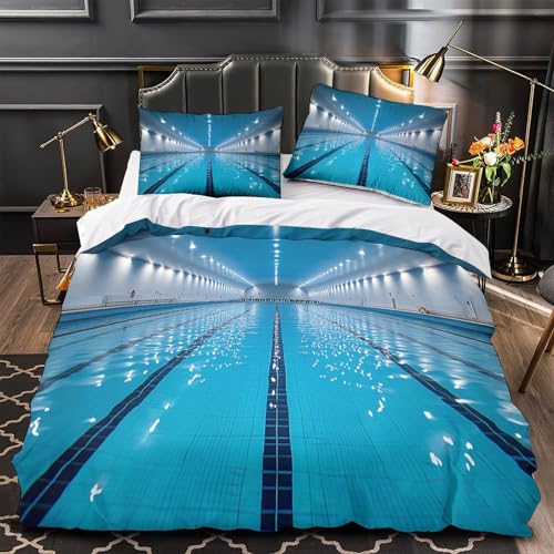 Housse de couette ultra-doux design piscine 3D en tissu microfibre - 4