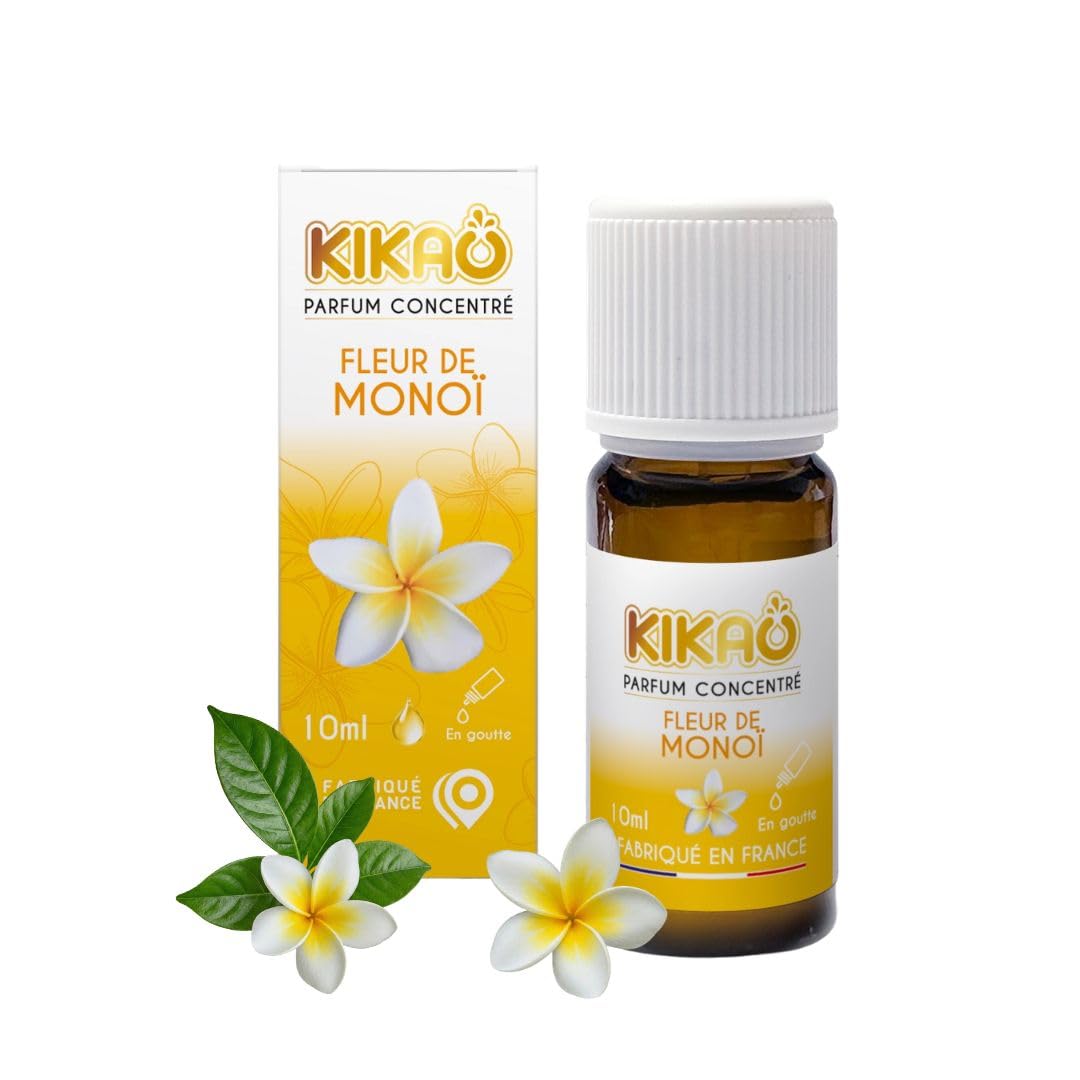 KIKAO - Parfum Concentré - Multi-Usages : Diffusion (diffuseur électrique), Bain, Cosmétique, & DIY (Bougies, Savons) - - 10ml (Fleur de monoï)