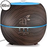 ArtNaturals Aromatherapy Essential Oil Diffuser – (13.5 Fl Oz / 400ml Tank - Dark Brown) – Ultrasonic Aroma Humidifier - Auto Shut-Off and 7 Color LED Lights – For Home, Office & Bedroom