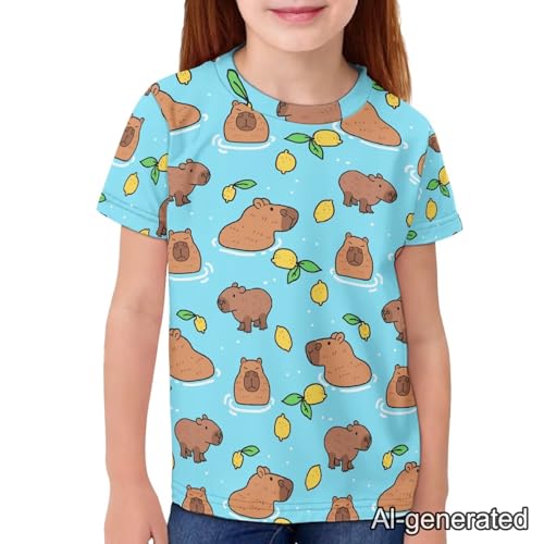 Image of Renewold Kids Novelty T-Shirt for Girls Boys Short Sleeve Crewneck Summer Tee Soft Breathable Graphic Shirt for Age 2-16