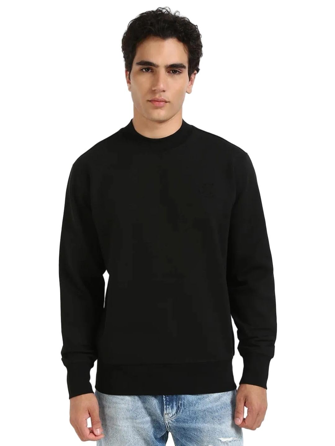 calvin klein jeans Solid Relaxed Fit Cotton Sweatshirt-picture-17