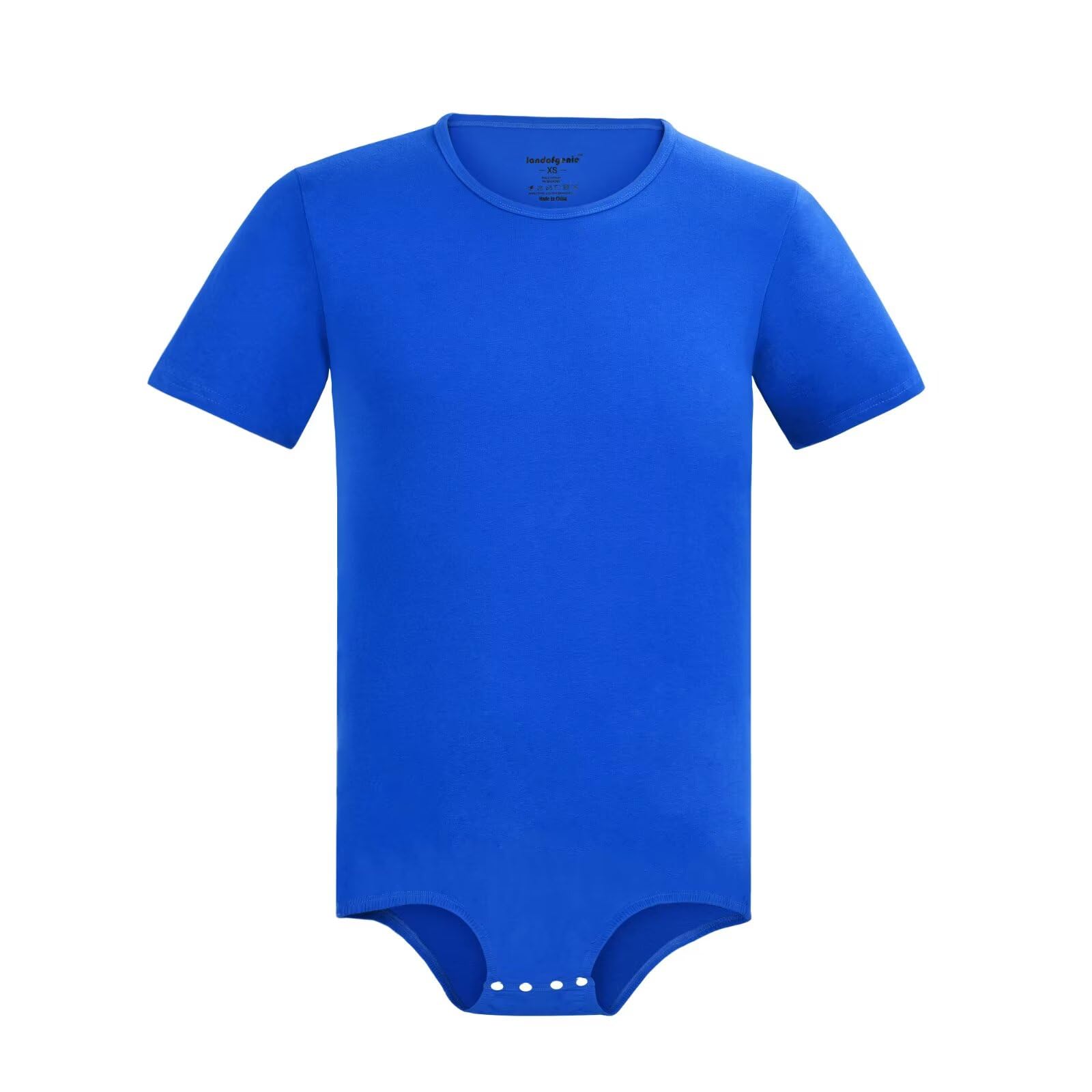 landofgenie Homo Men's Short Sleeve Bodysuit Onesie Pyjamas Romper Basic Onesie, Blue, L-picture-18