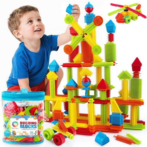 teytoy 150PCS Stickle Bristle Shape Building Toys, 3D Hedgehog Blocks Playset, Baby Sensory Toys Construction Learning Stacking Educational Block for Kid's Brain Development Preschool Toys teytoy 150PCS Stickle Bristle Shape Building Toys, 3D Hedgehog Blocks Playset, Baby Sensory Toys Construction Learning Stacking Educational Block for Kid's Brain Development Preschool Toys