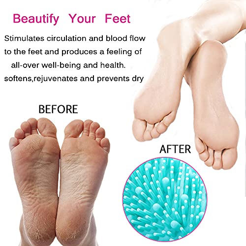 Image of mwellewm Shower Foot Scrubber Massager Cleaner,Acupressure Mat With Non-Slip Suction Cups,Improve Circulation,Exfoliation,Acupressure Massage Mat,Foot Cleanerand Reduce Feet Pain