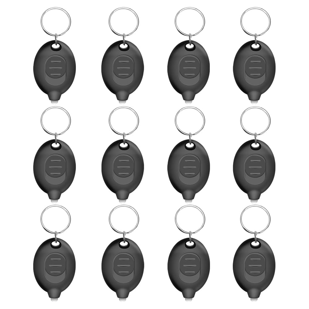 UDSKNV[KSL Emergency LED Key Ring Flashlight, 12pcs Mini LED Keychain Flashlight Micro Pocket Light, Batteries Included