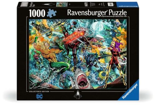 Ravensburger DC Collector's Edition - Puzzle de 1000 piezas Aquaman con tecnología Softclick y diseño llamativo para fans de DC miniatura 1