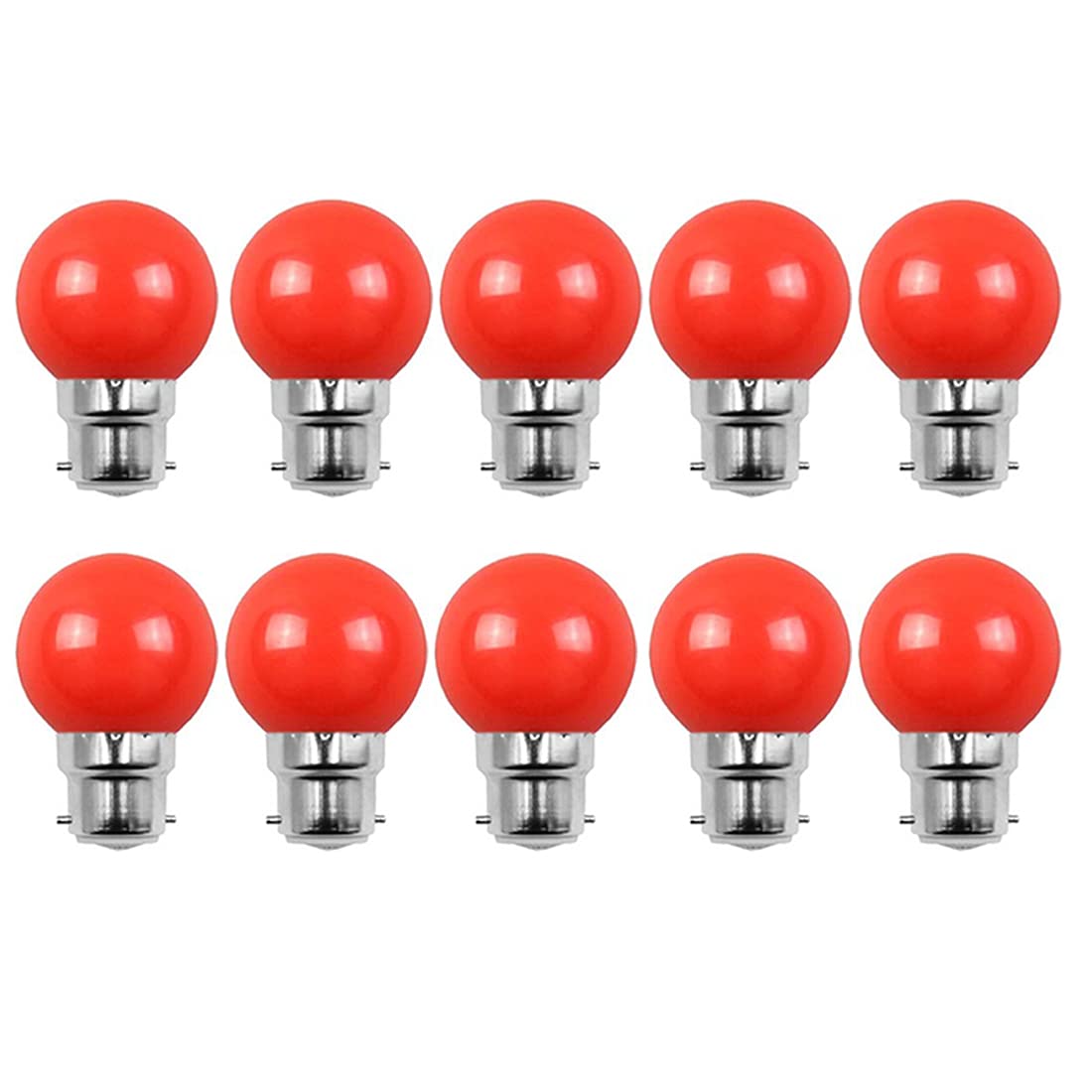 Aiwerttes 10-Pack B22 Bayonet LED Bulbs 2W Equivalent 20W Bulb Multicolor Bulbs Red for Garland Home Bar Party Ambience Decoration — image 1
