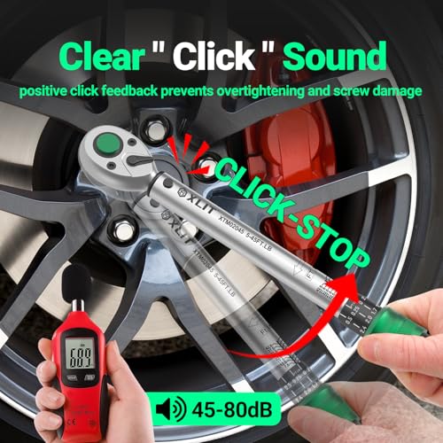 Image of 3 /8 inch Drive Click Torque Wrench, 5-45 Ft-Lb /6.8-61Nm Dual-Direction Adjustable 72 Tooth Ratchet, ±3% Accuracy Precisio Low Torque Wrench for Spark Plugs, Bike, Motorcycle and Car Repair