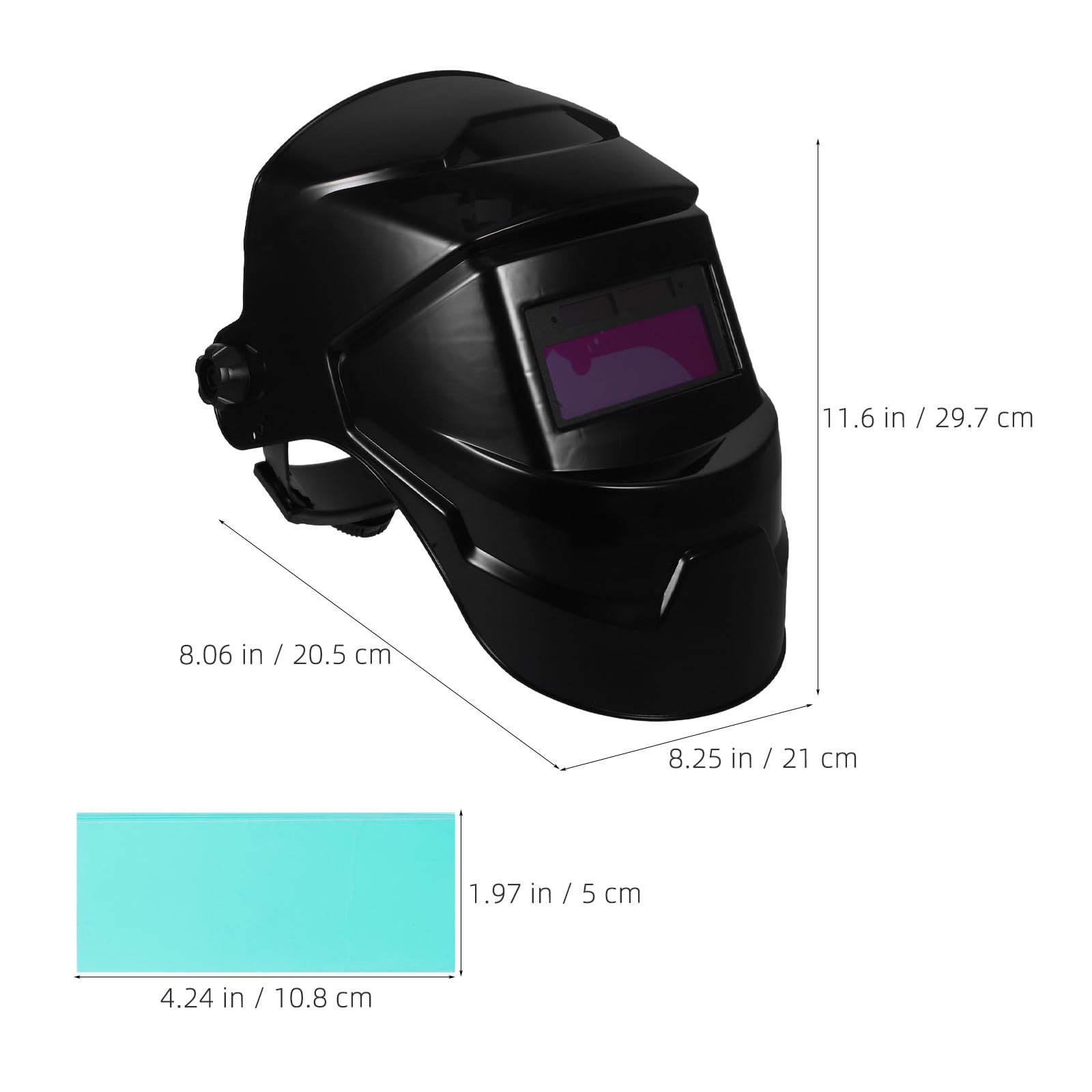 Maschera da Saldatura Resistente a Alte Temperature e Urti con Oscuramento Automatico Solare Materiale Pp PC Abs con Pellicole Protettive, per Vari Processi di Saldatura