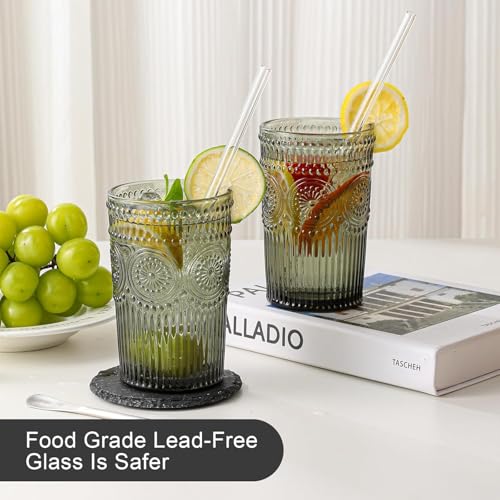 Image of bellemax 300ML Juice and Water Glass Stylish Crystal Highball Drinking Glasses, Medium Size Tumbler Glasses for Juice, Water, Milk, lassi, Cocktails and Sharbat (TR-12, 6 Count (Pack of 1))