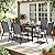 PATIOPIA 7-Piece Outdoor Dining Set, All Weather Patio Table and Chairs Set with Umbrella Hole for 6, Rectangular Steel Slat Table and 6 Textilene Chairs for Garden, Backyard, Poolside and Deck, Grey