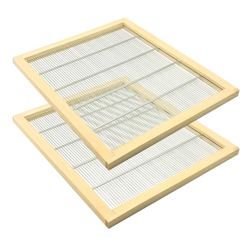 Widiso 2 Pack 10 Frame Wooden Bound Metal Queen Excluder for 10 Frame Hive Beekeeping Separating Queen Bee from The Honey Making Area