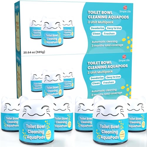 Image of Simple Life Toilet Bowl Cleaner | Automatic Long-Lasting Toilet Bowl Cleaner Tablets | Easy-To-Use, Septic Safe Toilet Cleaner in Bottle | Powerfully Cleans and Prevent Stain Build Up | 6 Count