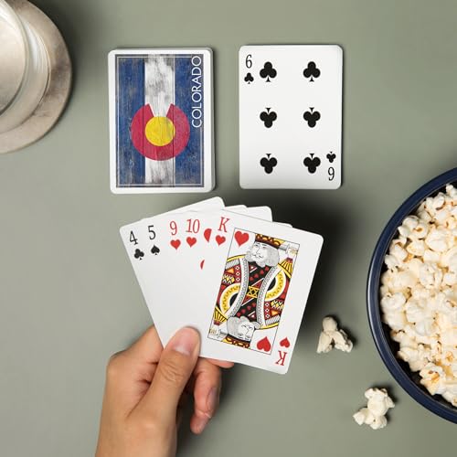 Lantern Press Colorado, Rustic State Flag, Baraja de 52 Cartas Poker miniatura 2