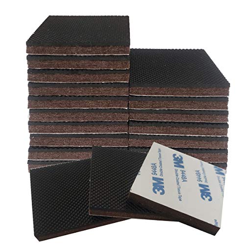 Non Slip Furniture Pads 20pcs 2 Inch Square Furniture Grippers Self Adhesive Non Skid Furniture Pads for Furniture Legs, Furniture Stopper Floor Protector for Fixation in Place Furniture